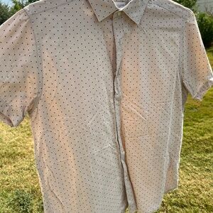 Denim & Flower Men's Beige Polka Dot Shirt